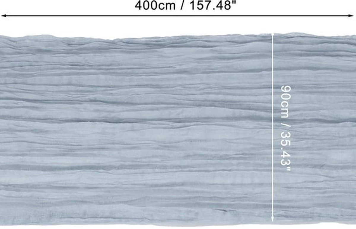 Tafelloper 400 x 90 cm - Blauw - Polyester - Machinewasbaar - Anti-vervaging - Feestdecoratie - Tafelkleed