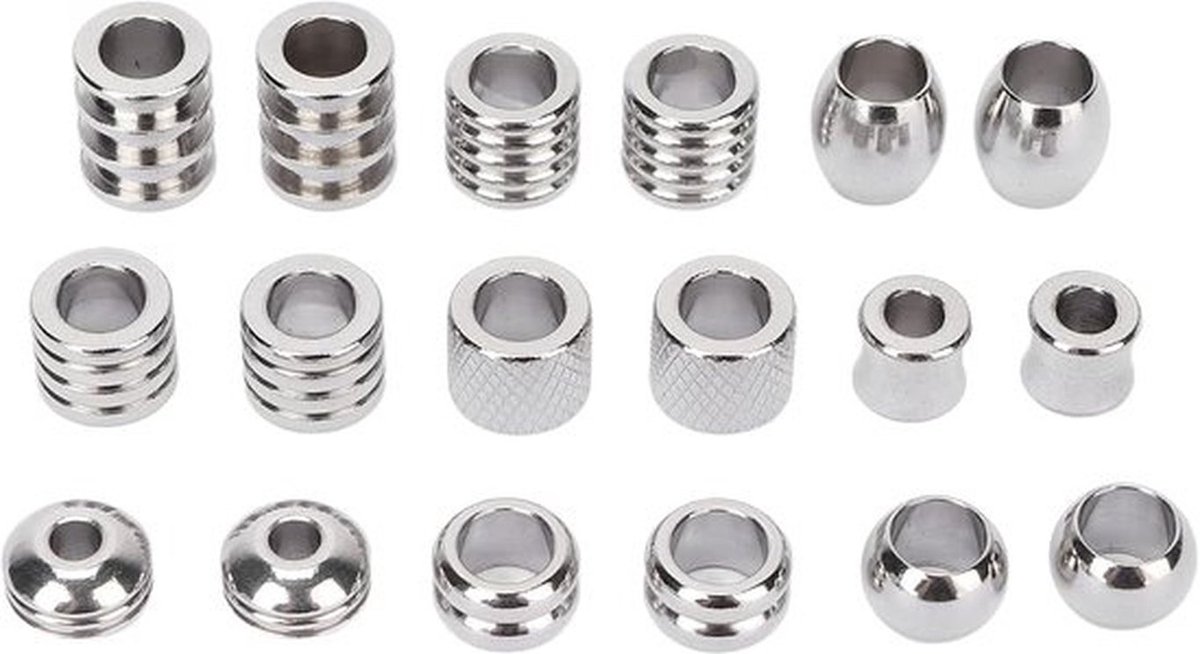 Baardkralen - 18 Stuks Haarkralen - Roestvrij Staal Dreadkralen - Antieke Haarbaardhangers voor Doe-het-zelf Sieraden Armband Ketting Dreadlocks Haardecoratie