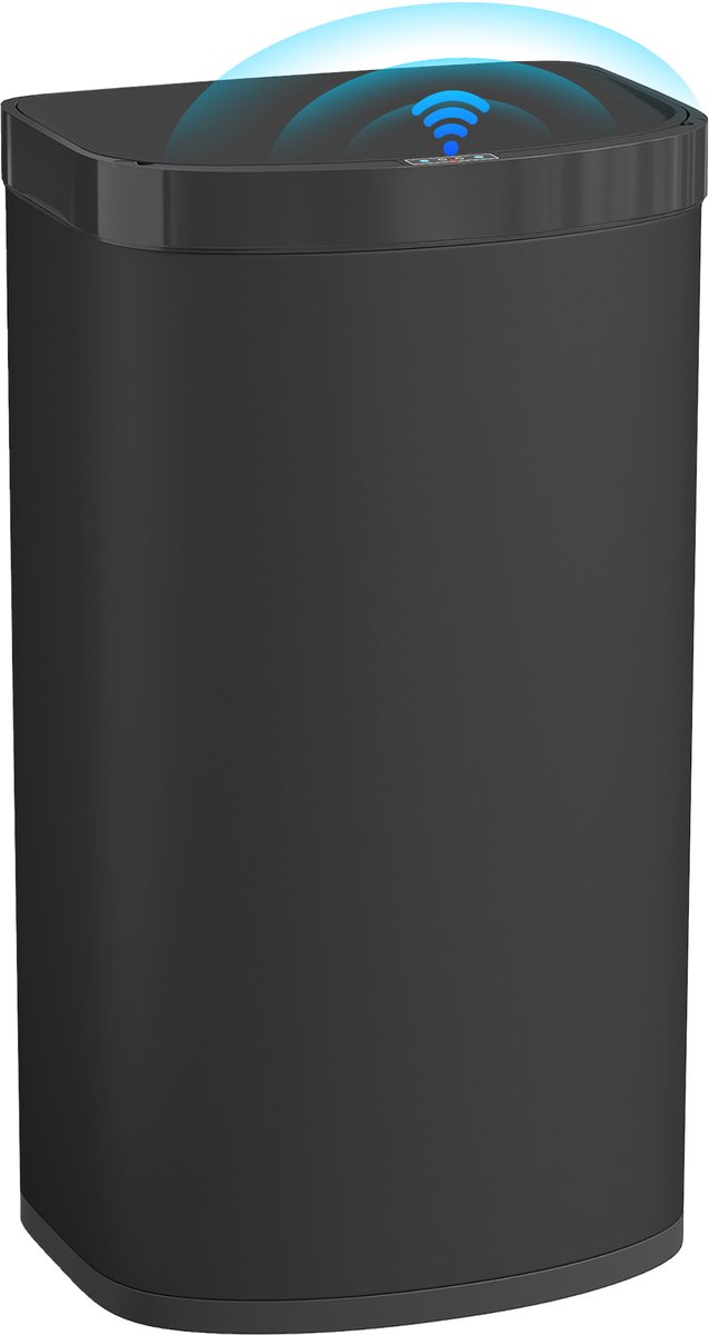 HOMCOM Sensor Bin-Edelstahl, Kunststoff-38L x 28,5B x 69H cm-Schwarz