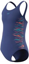Speedo Placement Muscleback 1P Meisjes - Badpak Meisjes met Muscleback-Rug - Zwempak Meisjes met Vormvaste Pasvorm - Sportbadpak Meisjes voor Zwemles - Blauw/Marine - 164