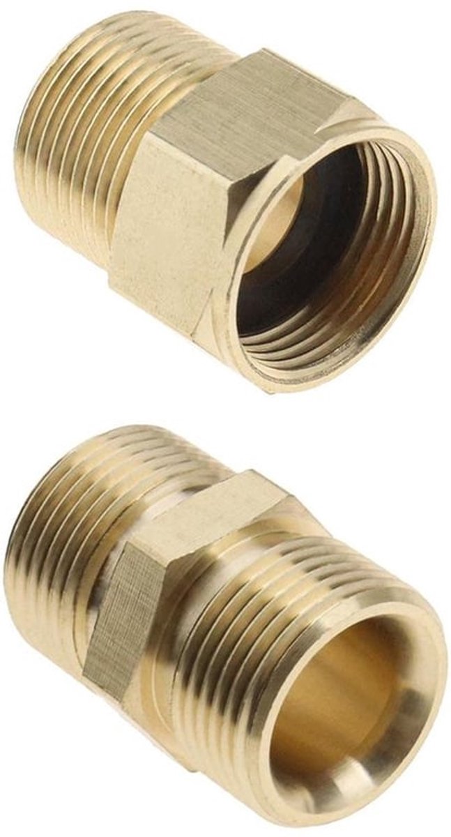 M22 14mm Adapter - Hogedrukreiniger Slang - Messing - Goud - Tuingereedschap - Duurzaam en Sterk