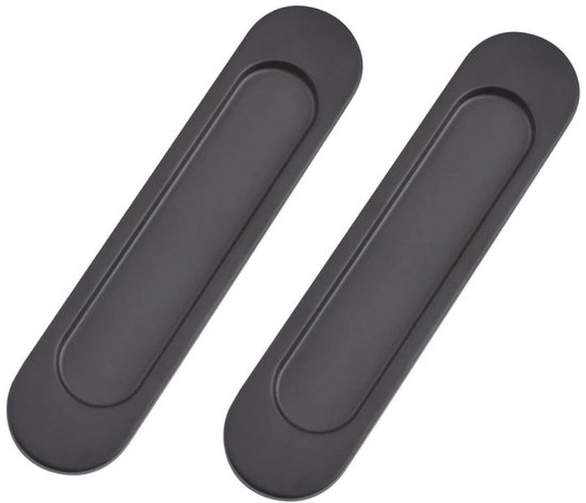 Schuifdeurgrepen 15cm - Zelfklevend - Mat Zwart Aluminium - Handvatten - Sierlijk Design - Voor Deuren/Kasten - Handgrepen