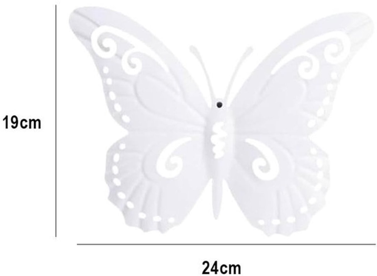 3D Witte IJzeren Vlinder Wanddecoratie
