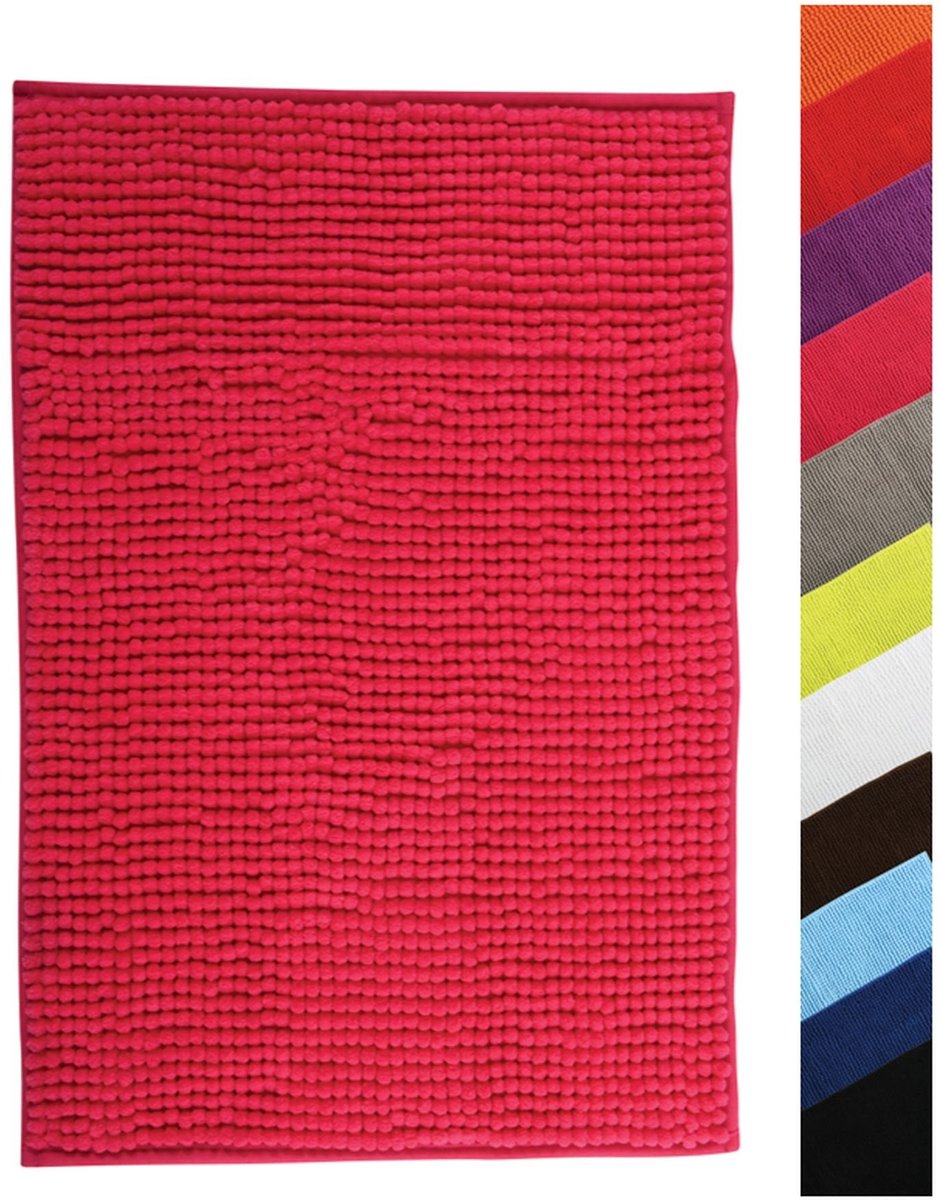 Solidchoice - Chenille Badmat 60x90 cm Hoge Pool Roze