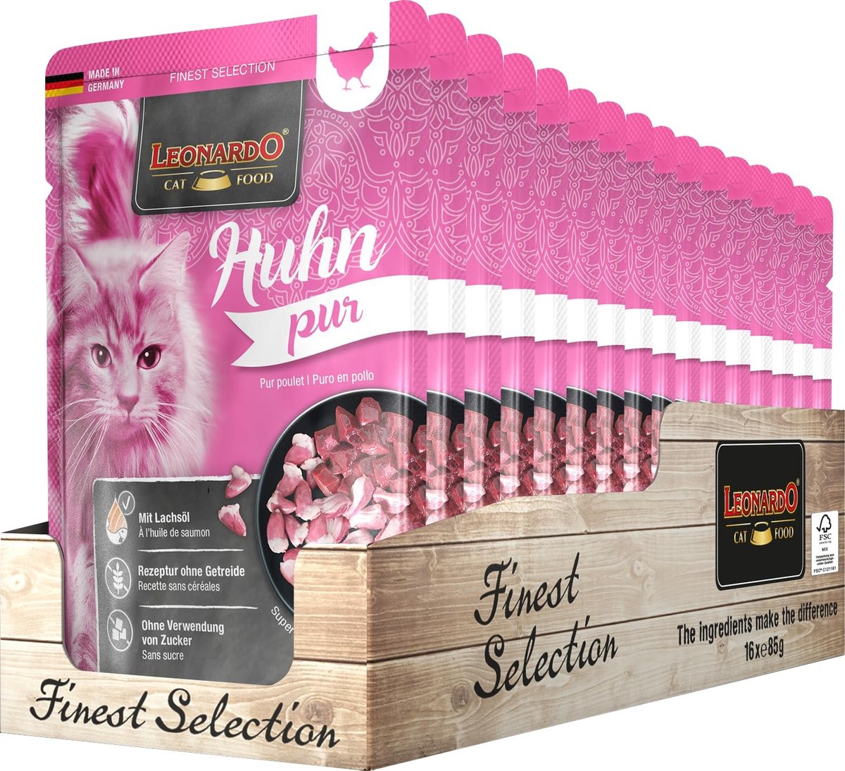 Solidchoice - Graanvrij Natvoer voor Katten met Pure Kip - 16 x 85 g