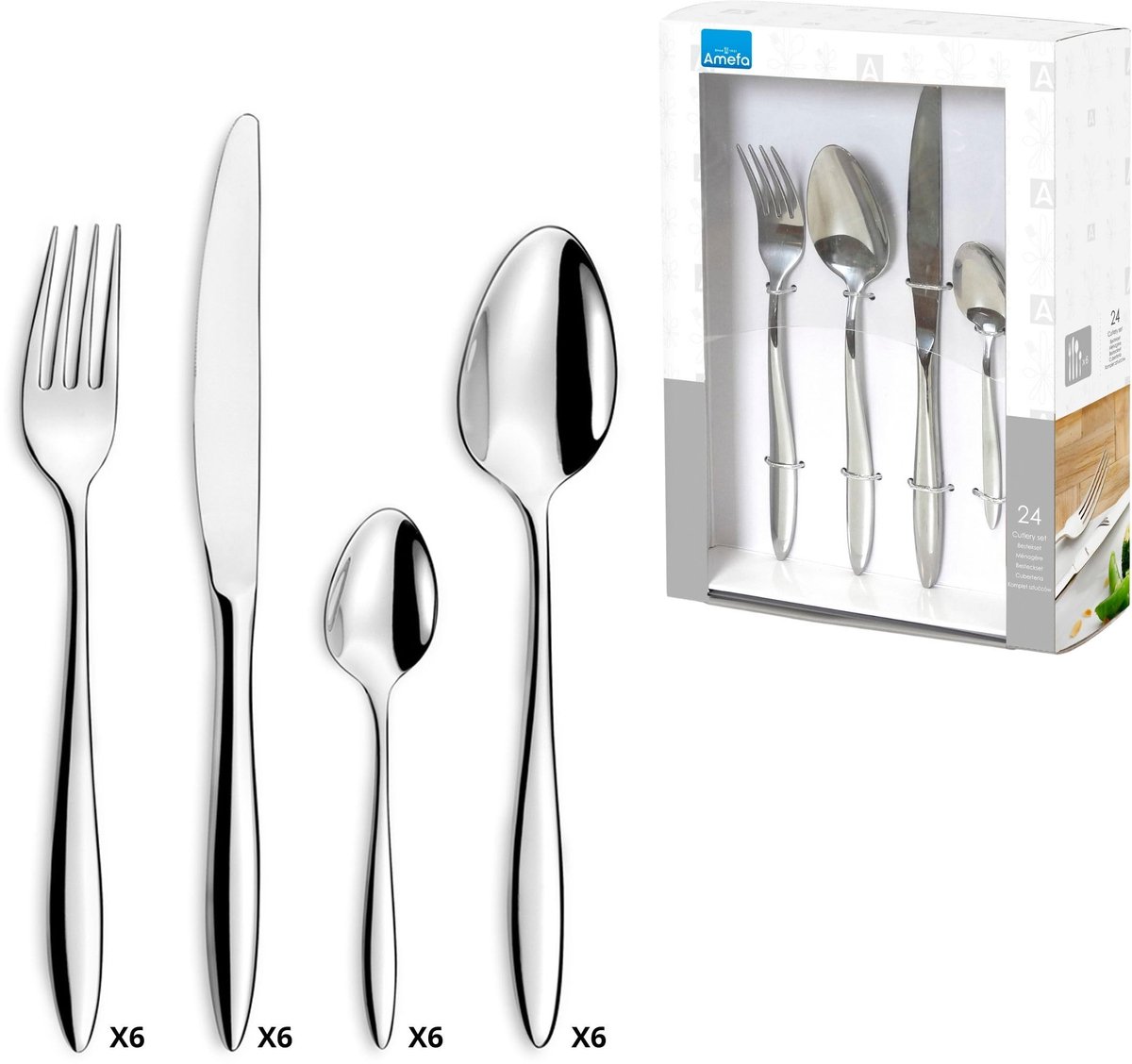 Solidchoice - 24-delig Bestekset van Roestvrij Staal