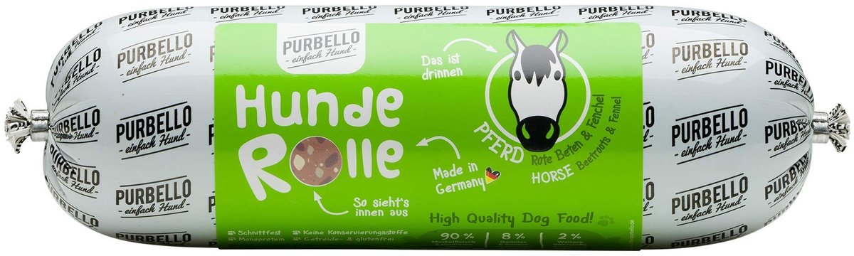 Solidchoice - Dog Roll Paard met Bieten en Venkel, Monoproteïne Hondenvoer, Nat Voer voor Honden, 8 x 800 g