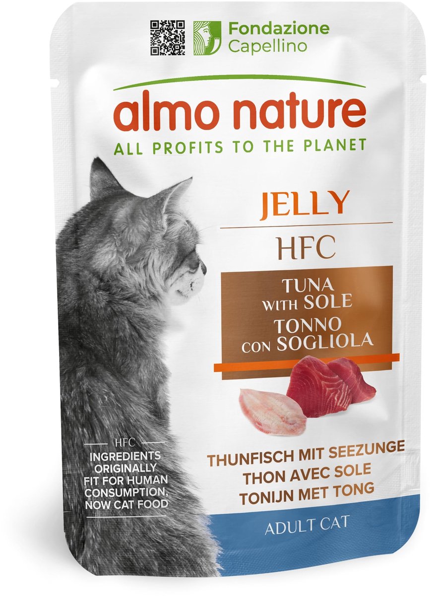 Solidchoice - Natuurlijke Kattenvoer in Jelly - Tonijn en Tong - 55g, 24 Stuks