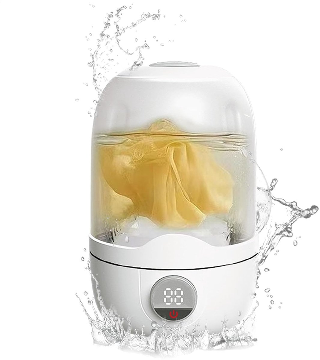 Mini automatische draagbare wasmachine met een oplaadbare batterij van 2000 mAh | Mini wasmachine Geschikt voor ondergoed, sokken, bh's, handdoeken, studentenkamers, appartementen en campers