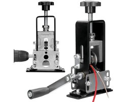 Kabelstripmachine - Kabelstripper voor Boormachine - Voor Kabels Ø1-20 mm - Handzwengel en Boormachine-Aandrijving - Verstelbare Meshoogte - Mes van Gelegeerd Staal - Voor Kabelrecycling en Demontage