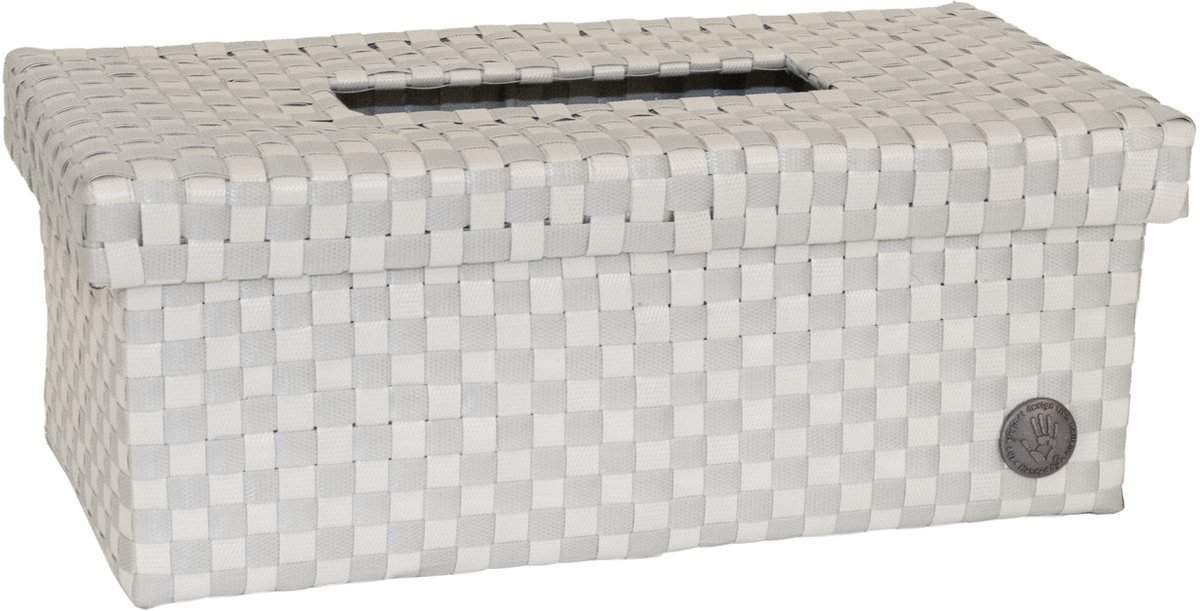 Tissuehouder - Tissuebox - Tissuedoos - Zakdoekdoos - Met deksel - Handed By - beige/ecru - pale grey with champagne pattern