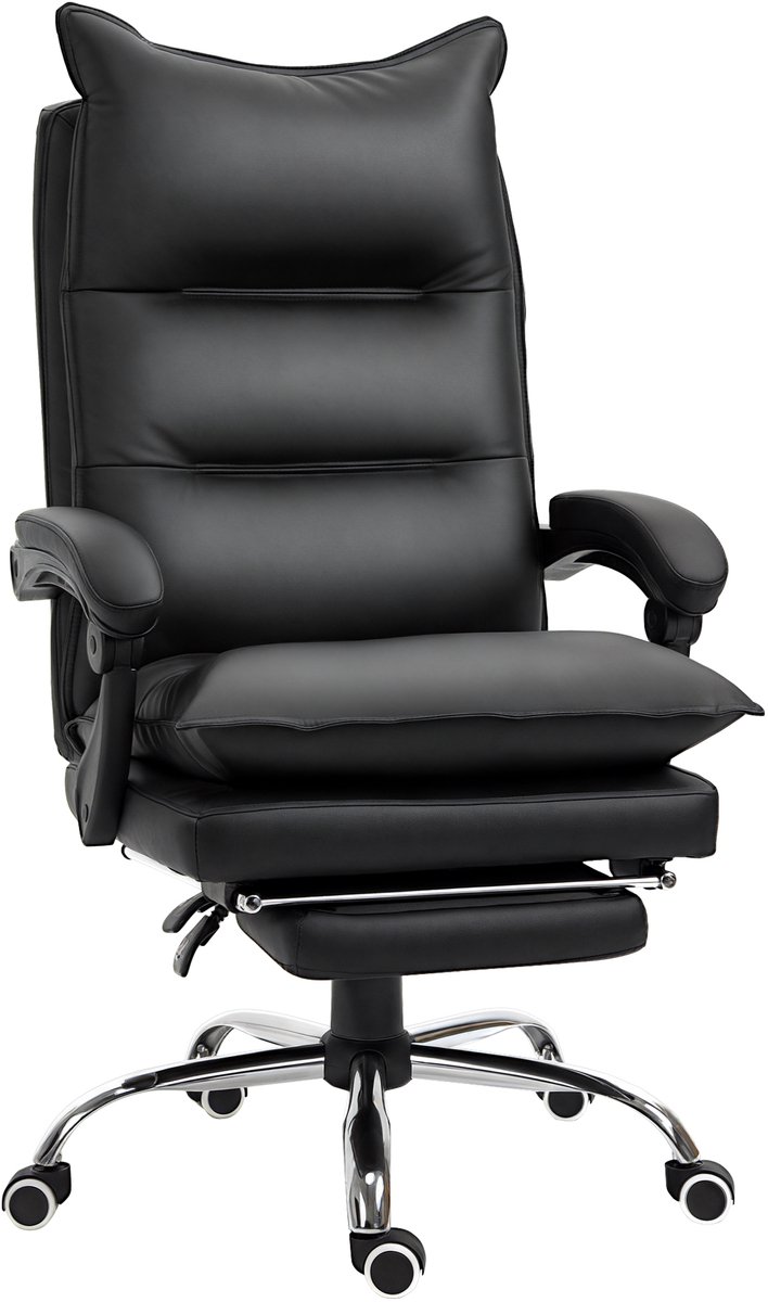Vinsetto bureaustoel - PU - 66x72x122x130cm - Zwart