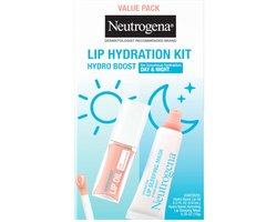 Neutrogena Hydro Boost Lip Hydration Kit 2-Delig – Lip Oil & Lip Sleeping Mask met Hyaluronzuur – Hydraterende Lipverzorging Dag & Nacht