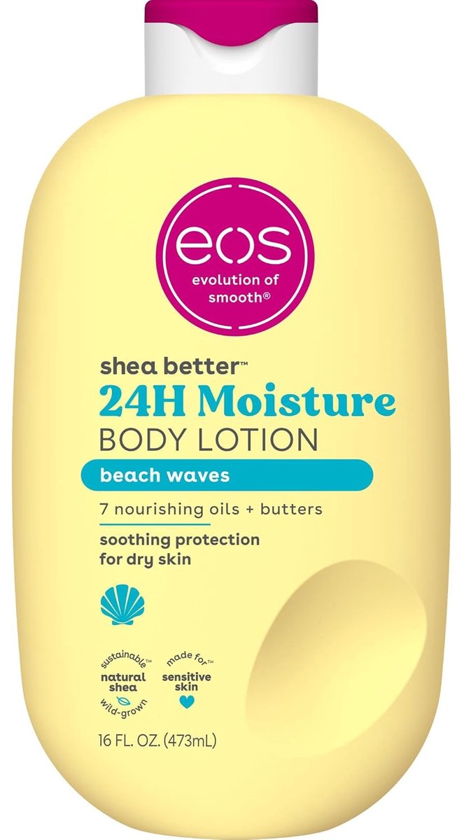 eos Shea Better Body Lotion Beach Waves - 24-Hour Moisture Skin Care - 473 ml