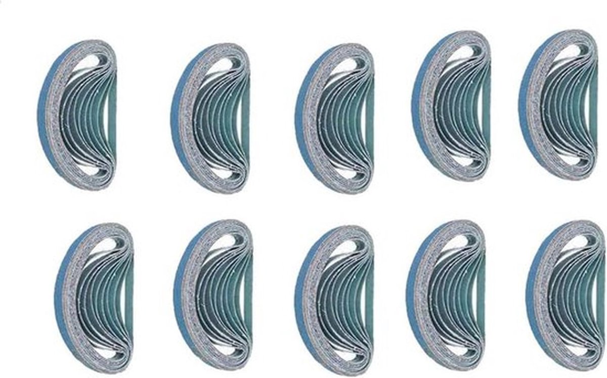 - Schuurband - Schuurpapier - Blauw - Schuurpapier 10mm x 457mm - Riem - Elektrisch Gereedschap - Metalen Roest Polijsten Slijpen - Gemengd - Geschikt voor 120 Grit Blauw 10 stuks