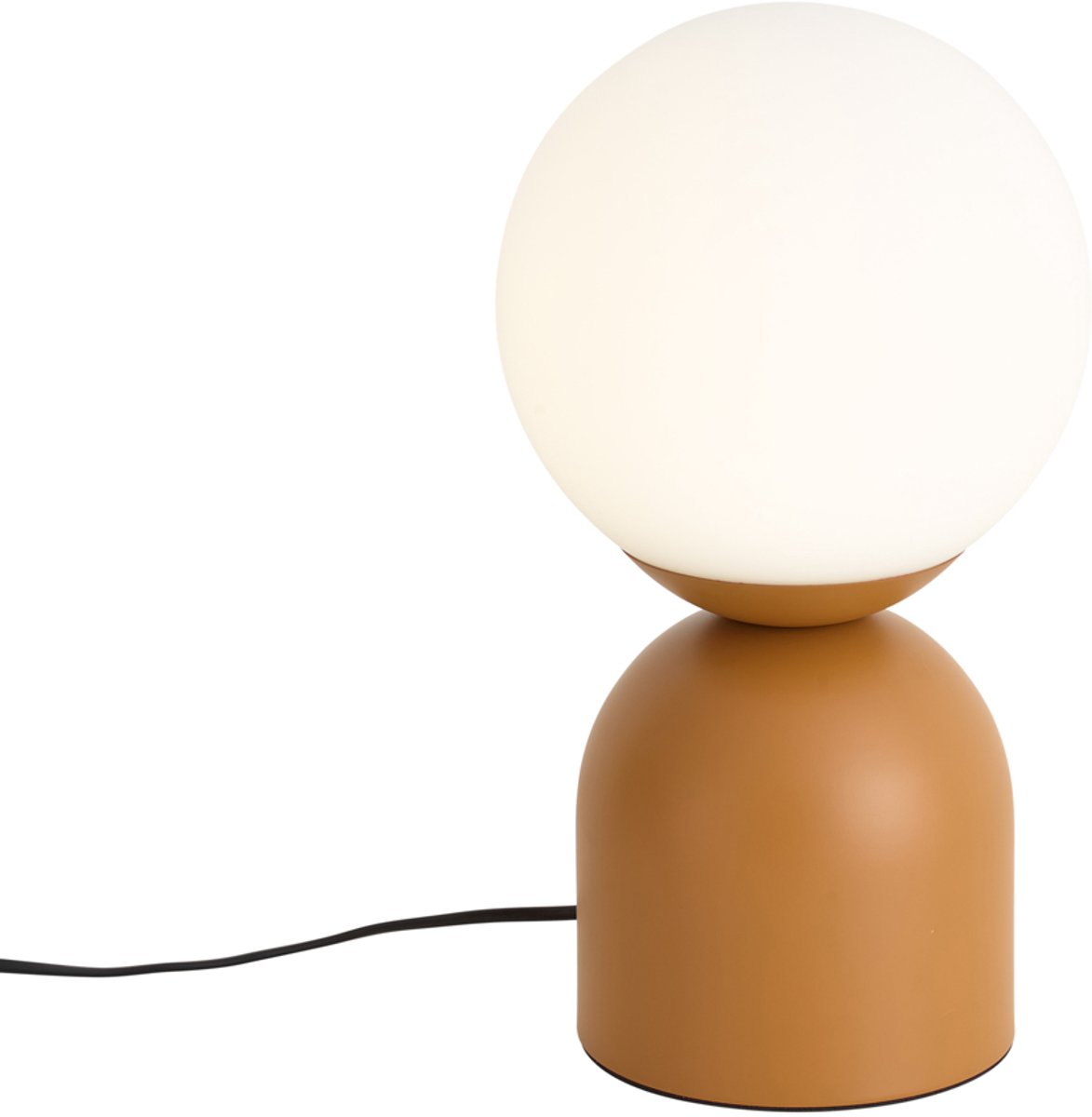 Qazqa retro tafellamp met glas - Pallon Trend - oranje, max. 15W, geschikt voor led, 35cm, ideaal als slaapkamer en woonkamer lamp