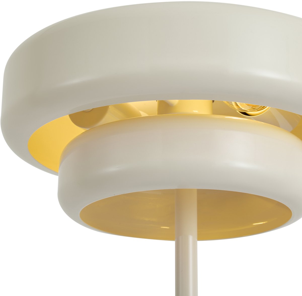 Qazqa retro vloerlamp - Ophelia - beige, rond, max. 10W, geschikt voor led, 2-lichts, 140cm, ideaal als woonkamer lamp