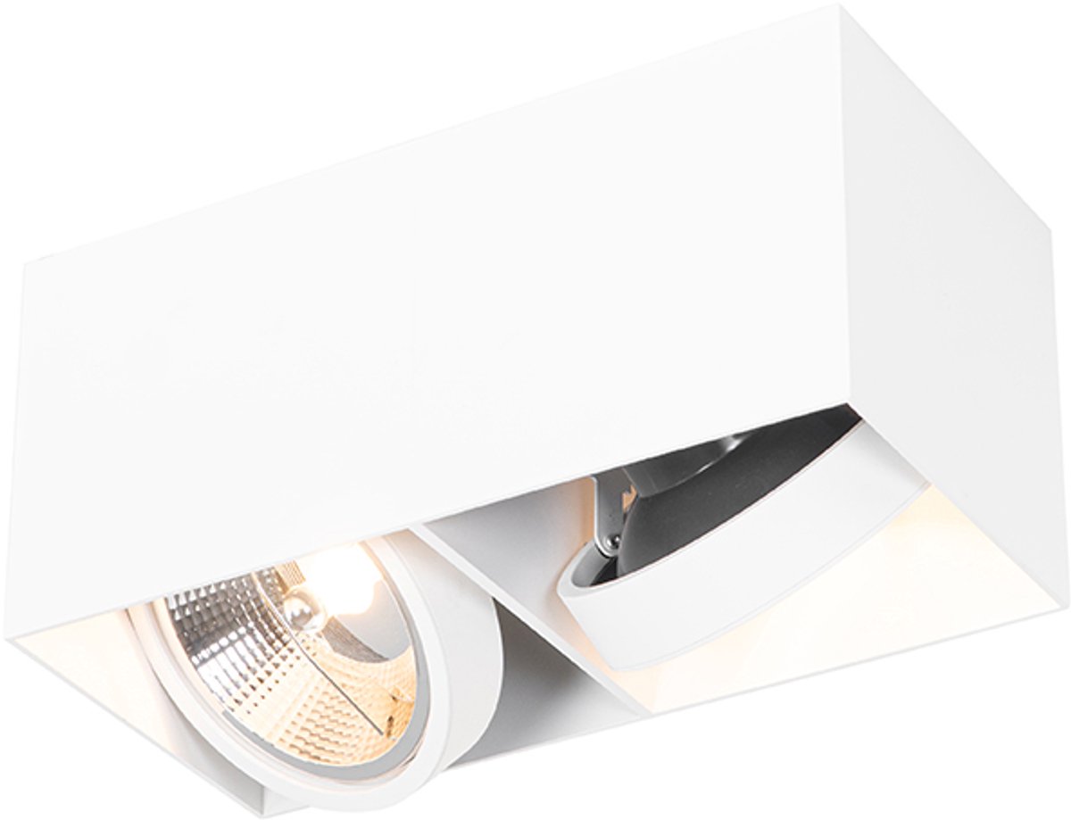 Qazqa smart led verstelbare spot, opbouwspot, plafondspot - Box - wit , incl. 10W ledlamp, 2200K - 6500K, extra warmwit - daglicht, dimbaar, 26cm,