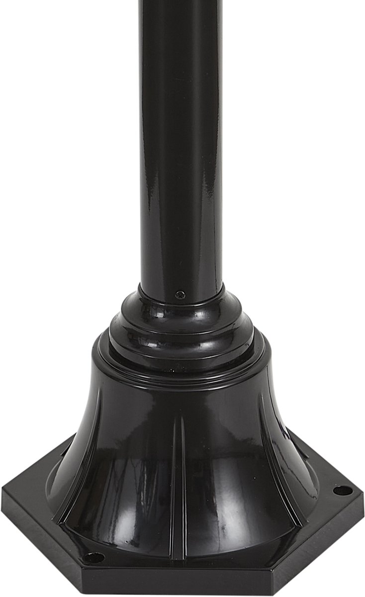 Qazqa moderne sokkellamp, padverlichting, buitenlamp voor in de tuin - Kansas - zwart, max. 15W, geschikt voor led, 235cm, IP44, 3-lichts