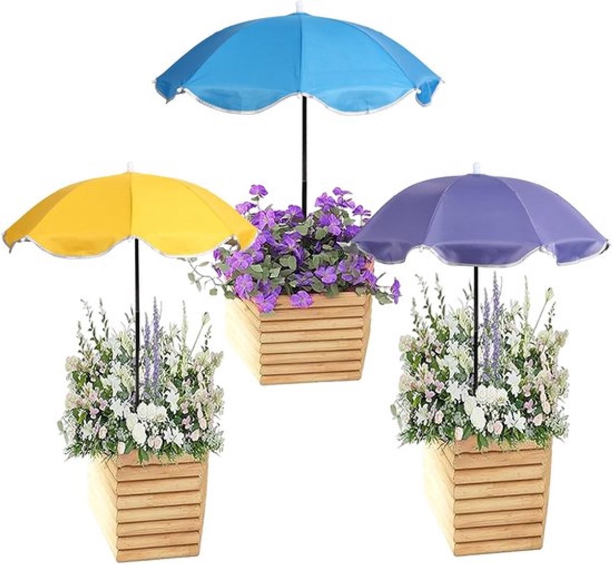 Verstelbare Tuinparasol Set van 3 Stuks, Grote Waterdichte Bescherming voor Planten, Bloemen en Groenten Buiten