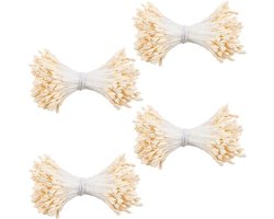 Kunstmatige Bloemen - Decoratie - Parelmoer - Handgemaakt - Bloemkaarten - Scrapbook - Geschikt voor Mocassins - Parel - Dubbele Hoofden - Bloem Meeldraden - Pistil - 3mm - 1400 stuks.