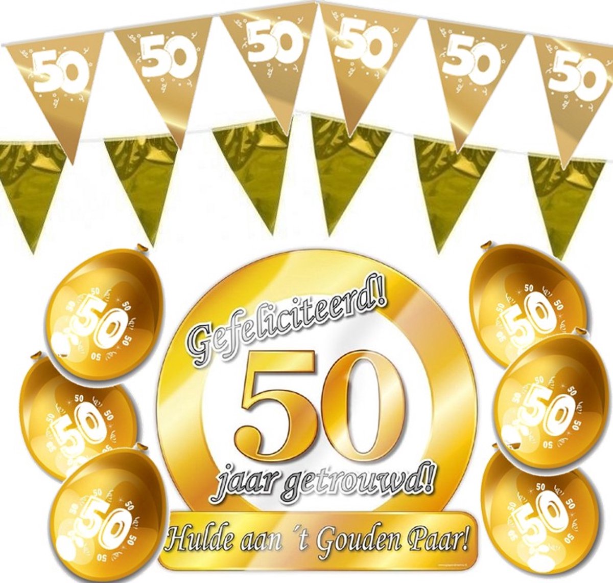 50 jaar getrouwd versiering pakket M 4 delig.