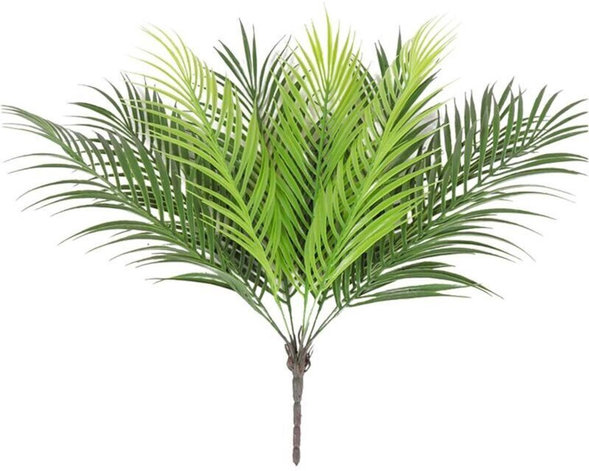 Een set van twee kunstmatige plantdecoraties: tropische palmbladeren, 9 bladeren, jungleplanten, perfect geschikt voor feestjes.
