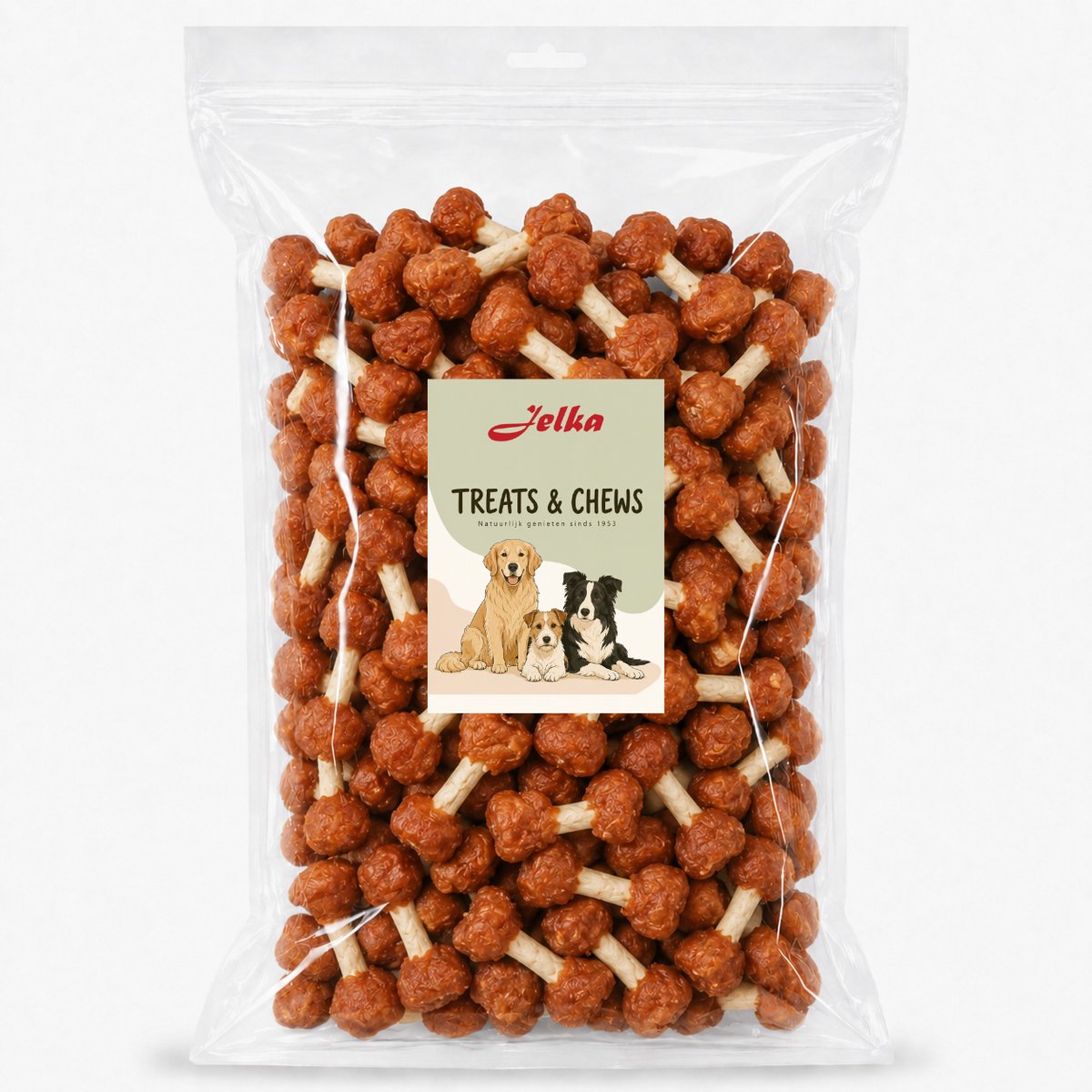 Jelka kip dumbell - 1kg - Hondensnack
