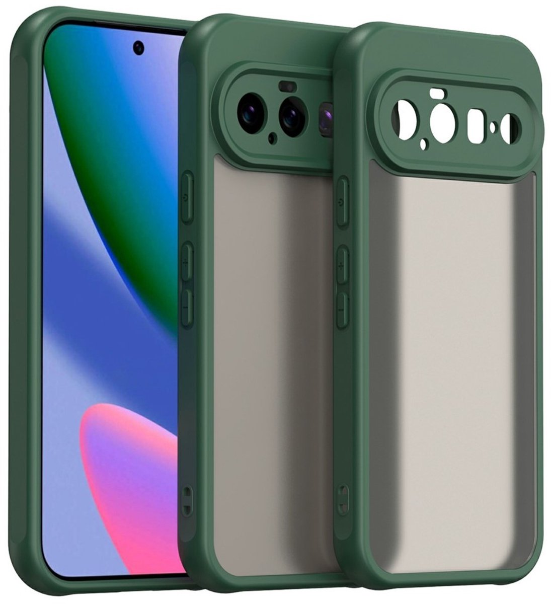 Coverup Hoesje - Geschikt voor Google Pixel 11 Hoesje - Coverup Mat Transparante Back Cover met Camera Cover - Groen