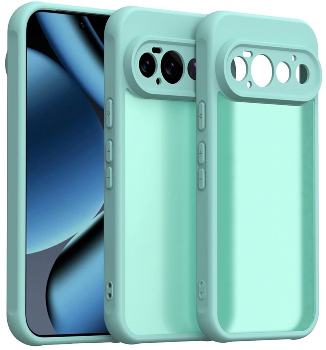 Coverup Hoesje - Geschikt voor Google Pixel 11 Pro Hoesje - Coverup Mat Transparante Back Cover met Camera Cover - Mintgroen