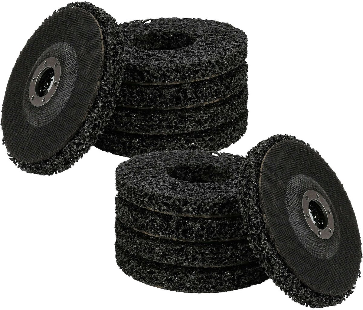 Schijven voor haakse slijper - 10 schijven per verpakking - 125 mm - Roestvrijstalen/metalen schijven - voor het verwijderen van roest en verf - CBS CSD - Zwart