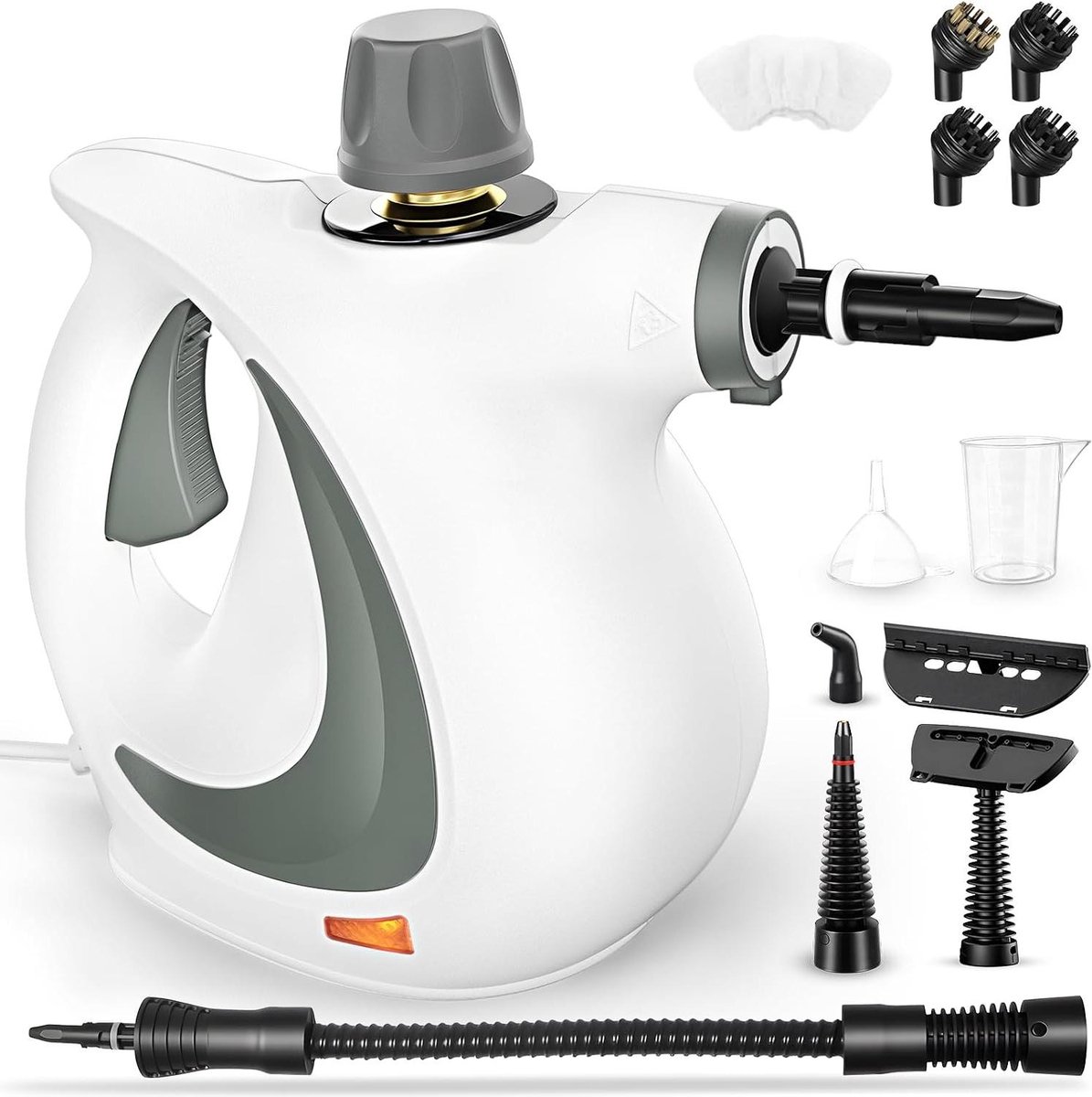 Stoomreiniger Handheld - Stoomreiniger Keuken - Hygiënisch Schoonmaken - 12 Delige Accessoireset - 350 ml - Wit