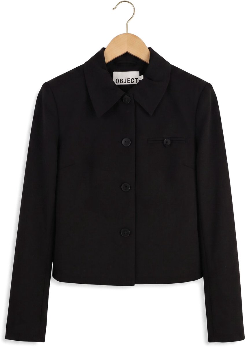 Object Objlisa Re L/s Short Blazer Jacket Noos Blazers Dames - Zwart - Maat 38