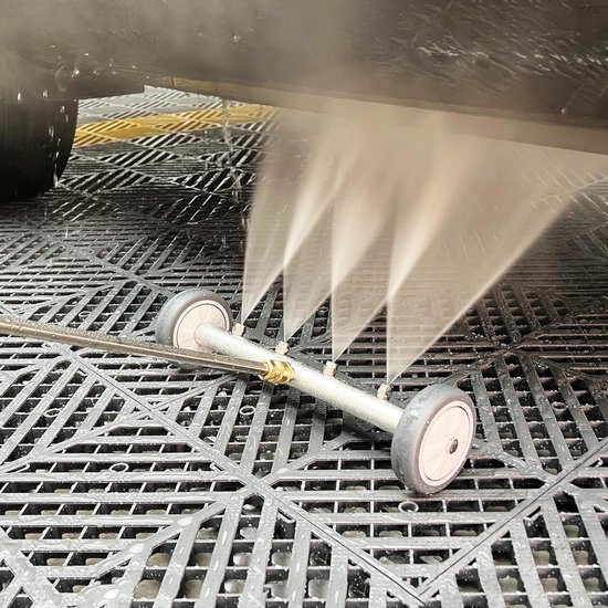 Onderstelreiniger - Hogedrukreiniger Opzetstuk - Oppervlaktereiniger - Terras Oprit Reinigen - 1500-4000 PSI - 4 Sproeiers - Verlengde Stangen - Waterbezem voor Hogedrukreiniger - Voor Auto SUV Chassis en Terras — afbeelding 4