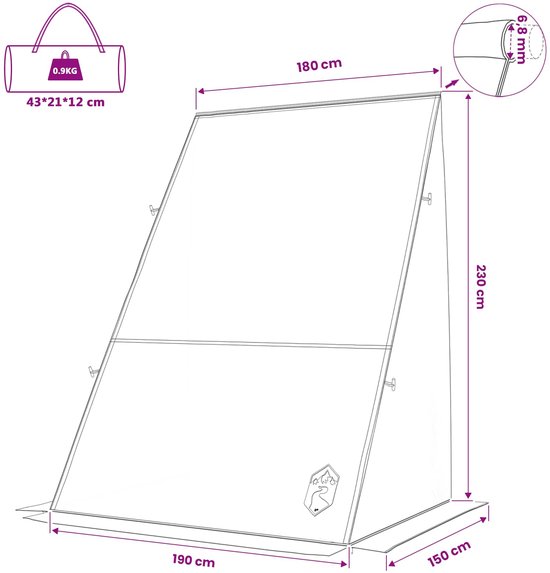 vidaXL - Tent - met - dak - Anders - met - luchtopening - Groen - en - Zwart van Vidaxl — afbeelding 4