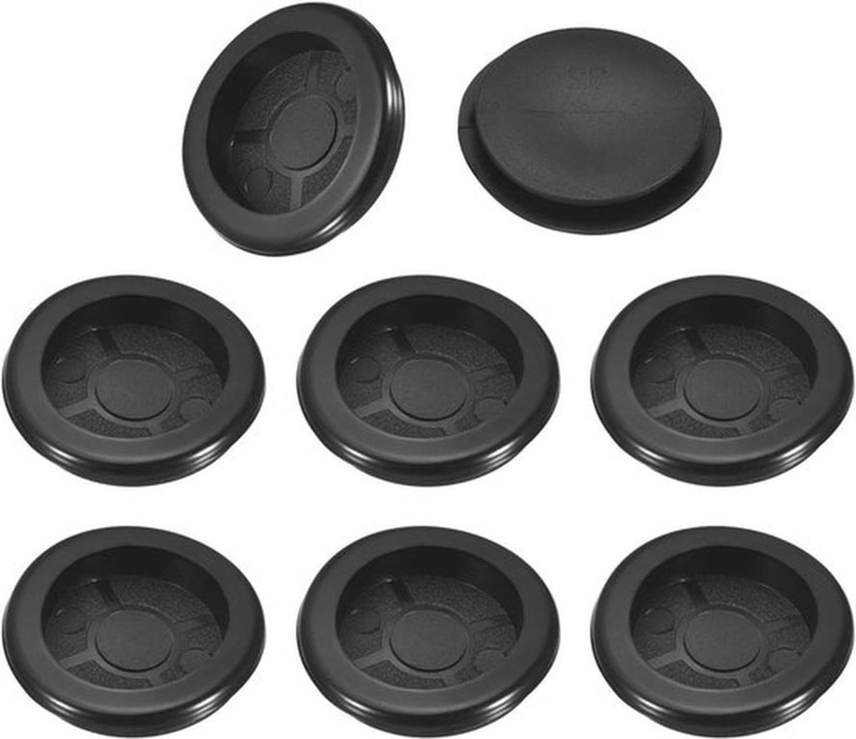 Kabeldoorvoer rubber 16 stuks, 28 mm ID, 32 mm boorgat, zwart, draden bescherming, bureaus.