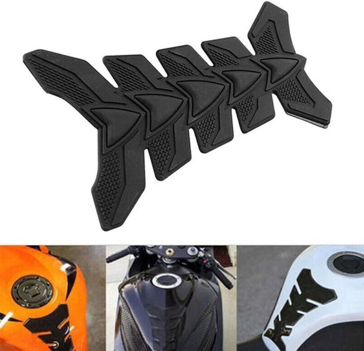 Koolstofvezel sticker voor motortank, 3D-motorfiets decoratie, zelfklevend - Bescherming en stijlvolle upgrade