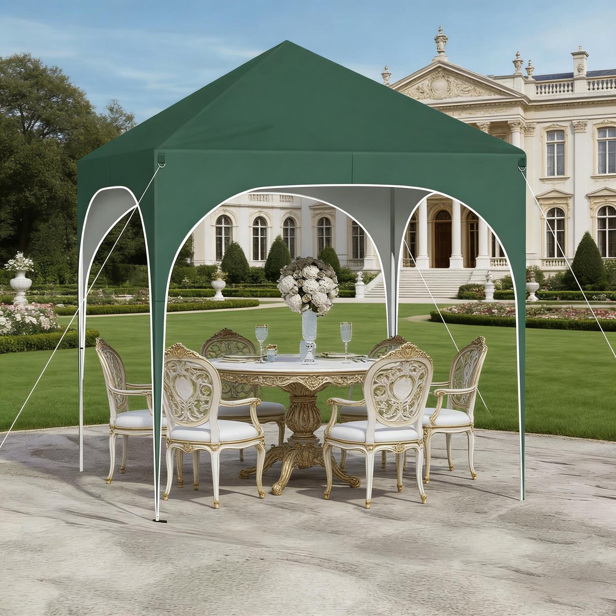 COVREO Paviljoen 2x2 m groen, opvouwbaar, waterdicht, verstelbare hoogte