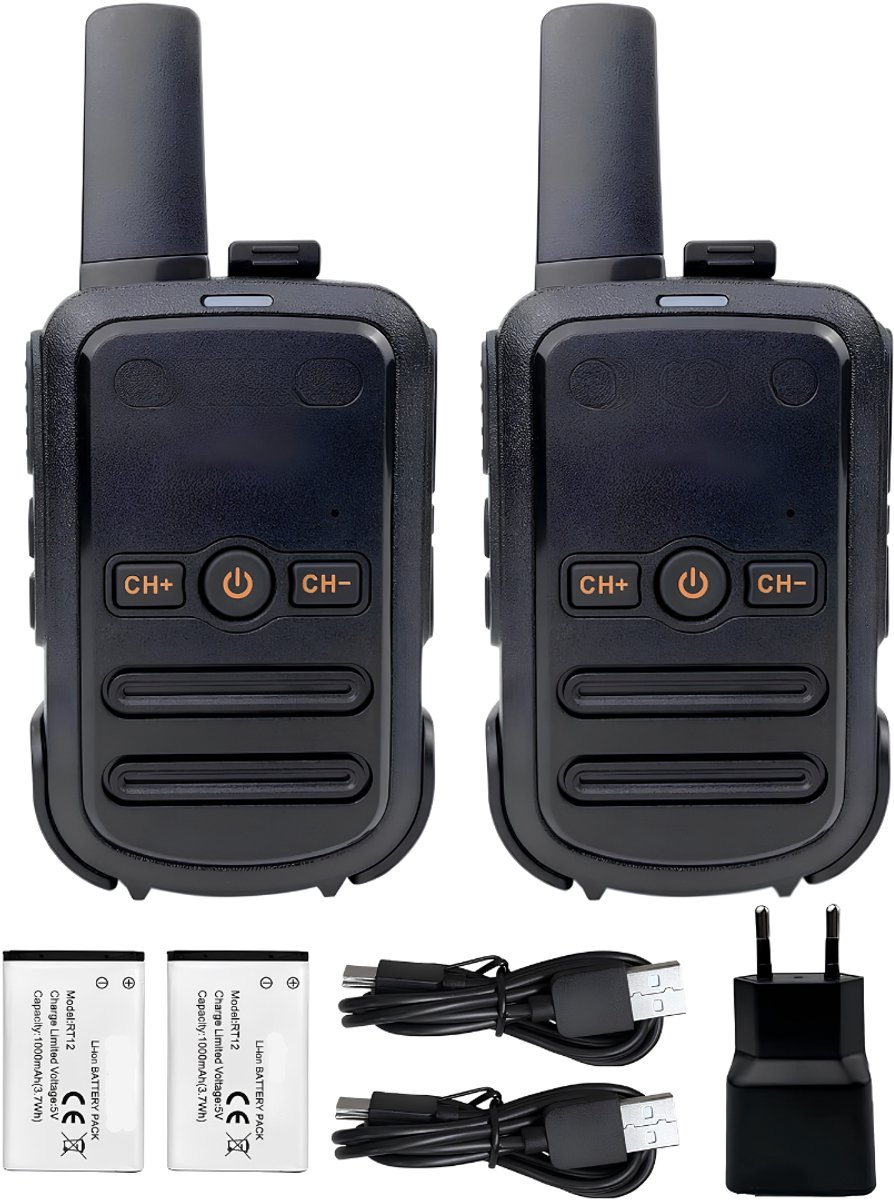 Lìon® Portofoon - Walkie Talkie voor Volwassenen & Kinderen - Walkie Talkie - Zwart - 30cm x 15cm x 5cm