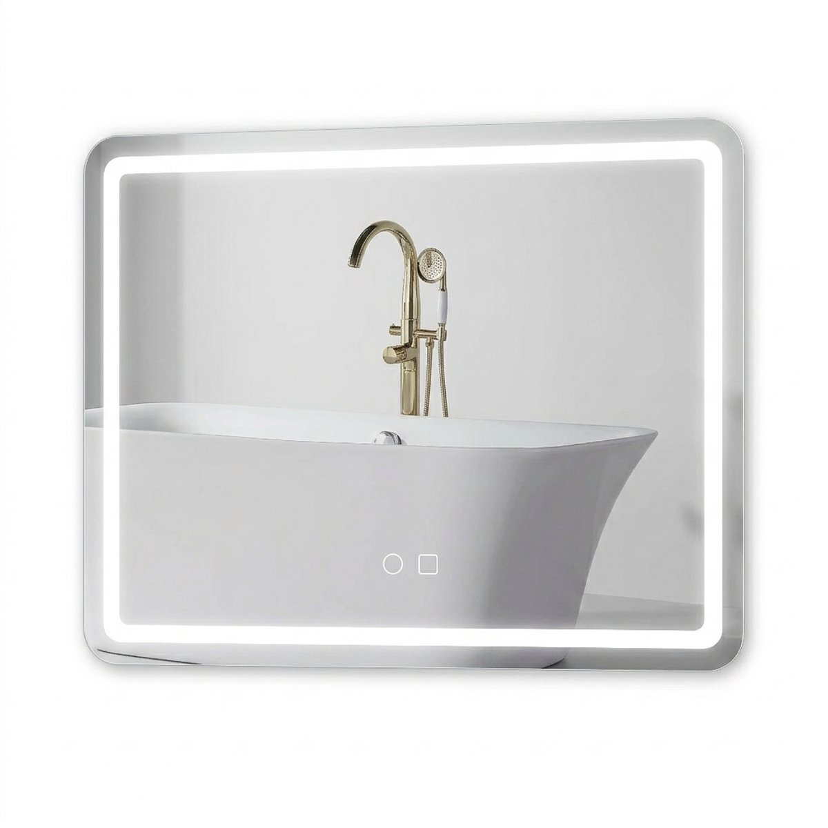 NordHaus Badkamerspiegel - LED-verlichting - Bluetooth - Anticondensfunctie met 3 instelbare lichtkleuren - 60 x 80 cm