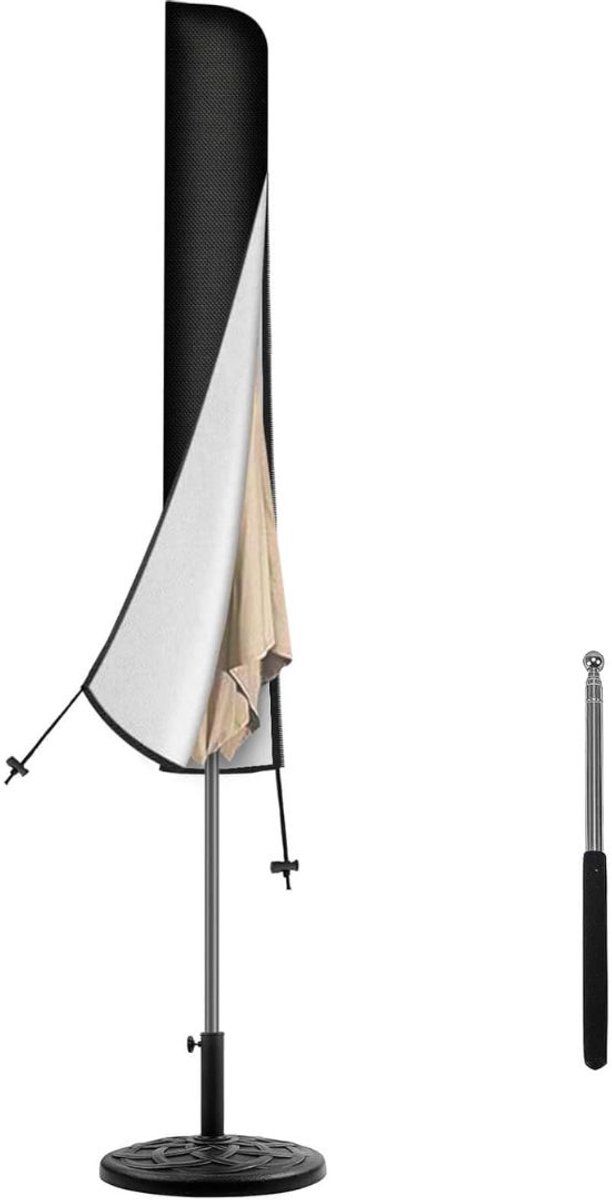 LNMsolutions® Parasolhoes - Parasolhoes Waterdicht - Beschermhoes voor Zweefparasol - Zwart - 175cm × 37cm × 1cm