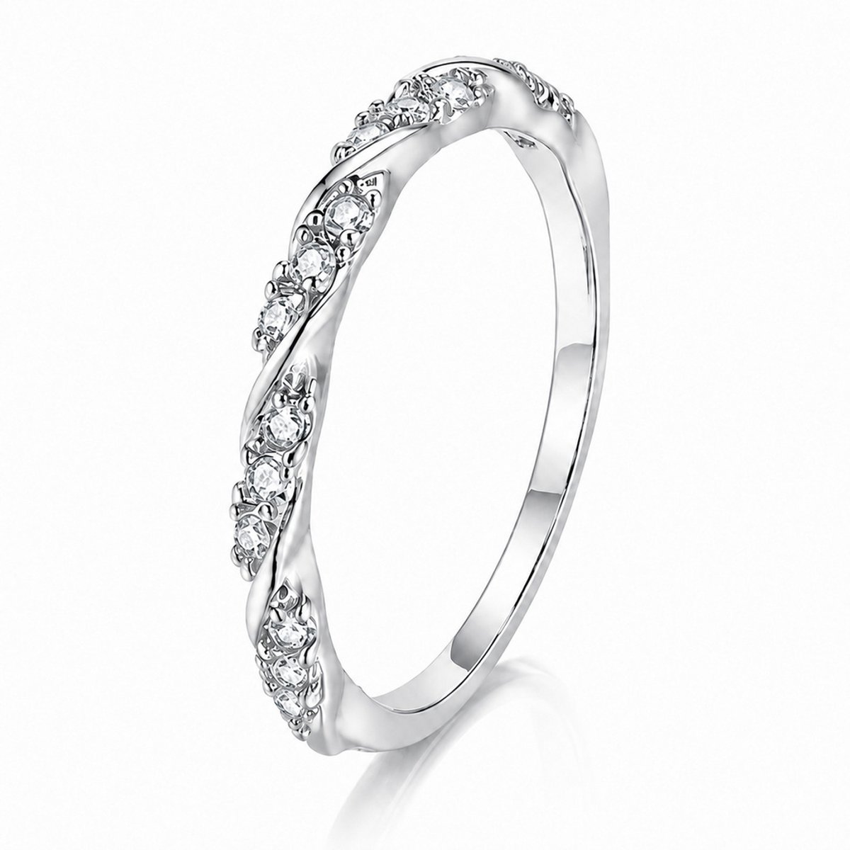 LGT JWLS - Dames ring - Zilver|Wit Metaal - Zirkonia