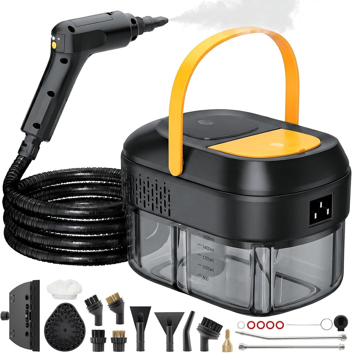 Draagbare Stoomreiniger - Wit - 2500 W - Hogedrukstoomreiniger met 1600 ml Watertank - Voor Huishoudelijk Gebruik