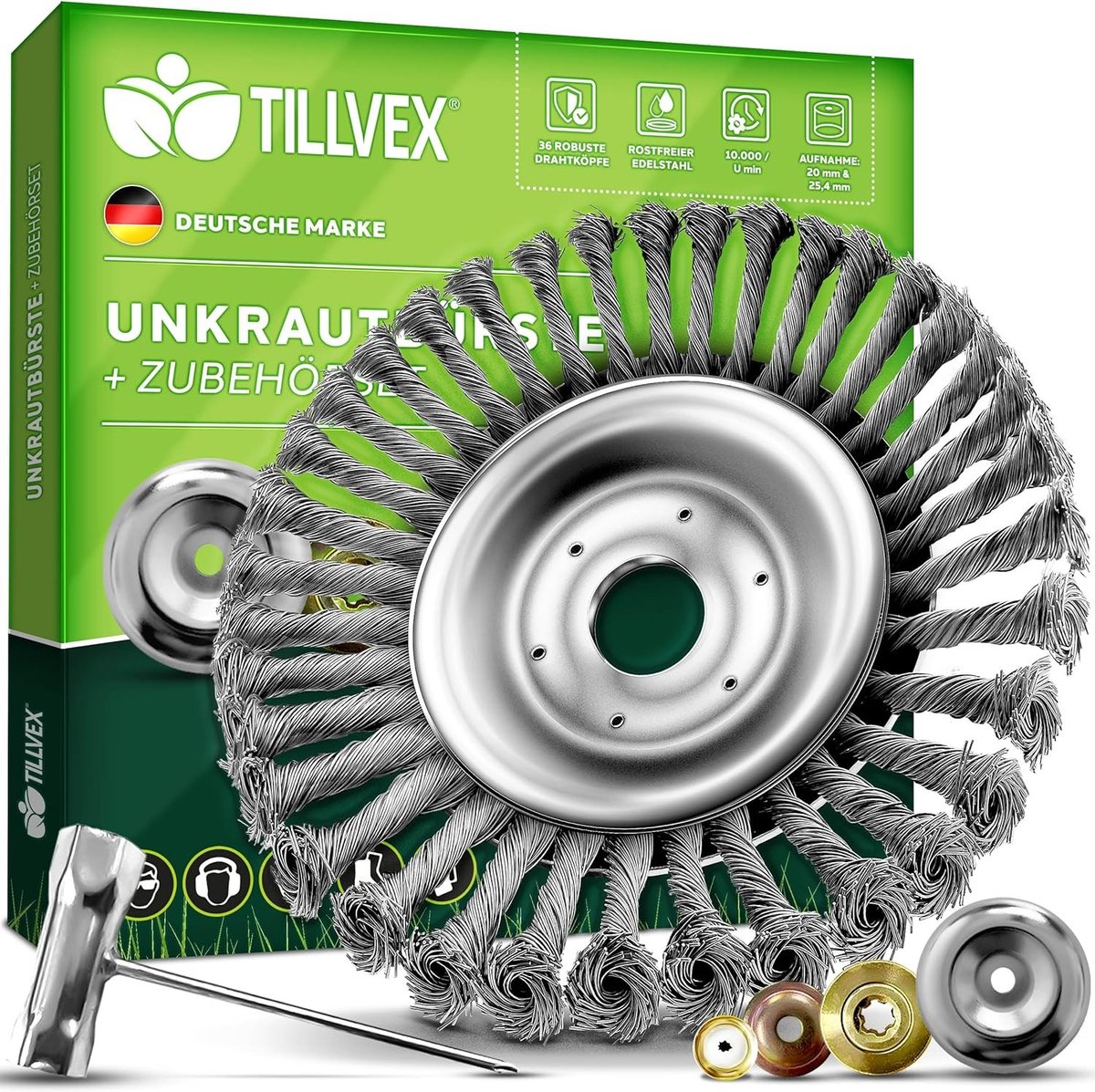 Professionele Onkruidborstel voor Bosmaaier - 25,4 mm en 20 mm - Metalen Borstel voor Effectieve Verwijdering van Onkruid