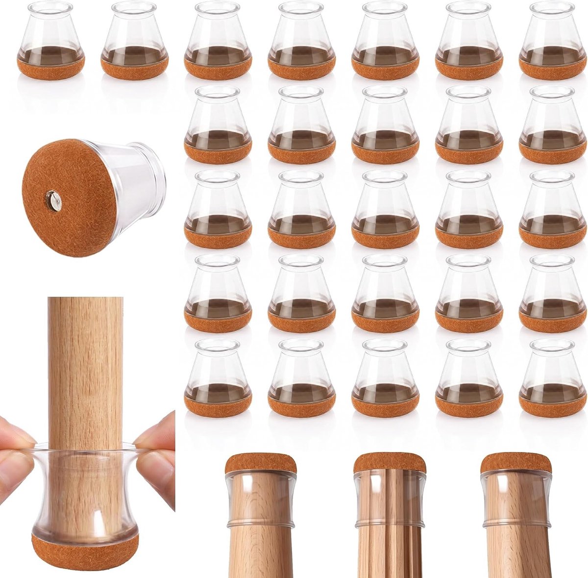 Stoelpootbescherming - Bruin - X-Small - Voor het Beschermen van Vloeren