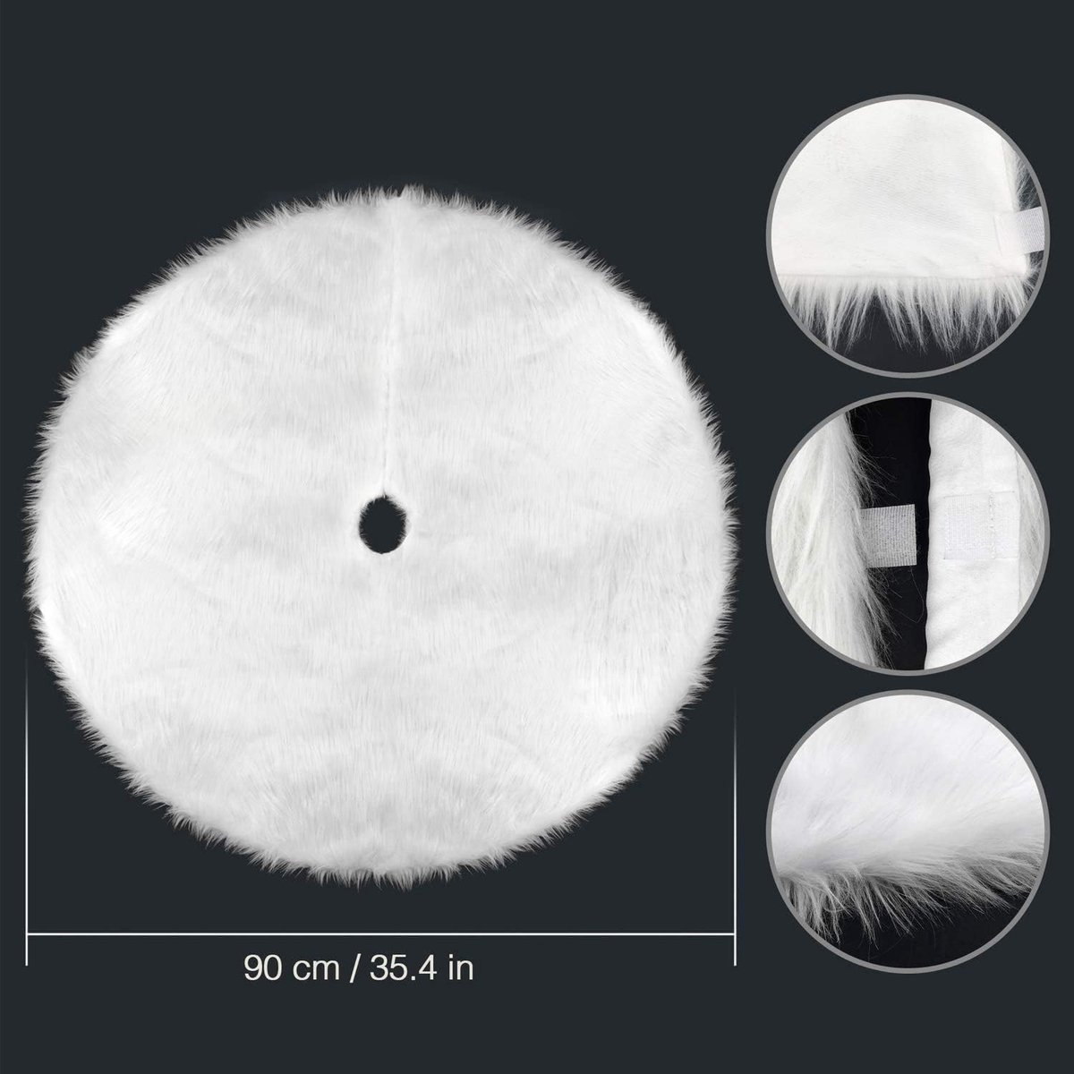 Kerstboomrok - Wit - 35 Inch - Faux Bont - Voor Kerstversieringen