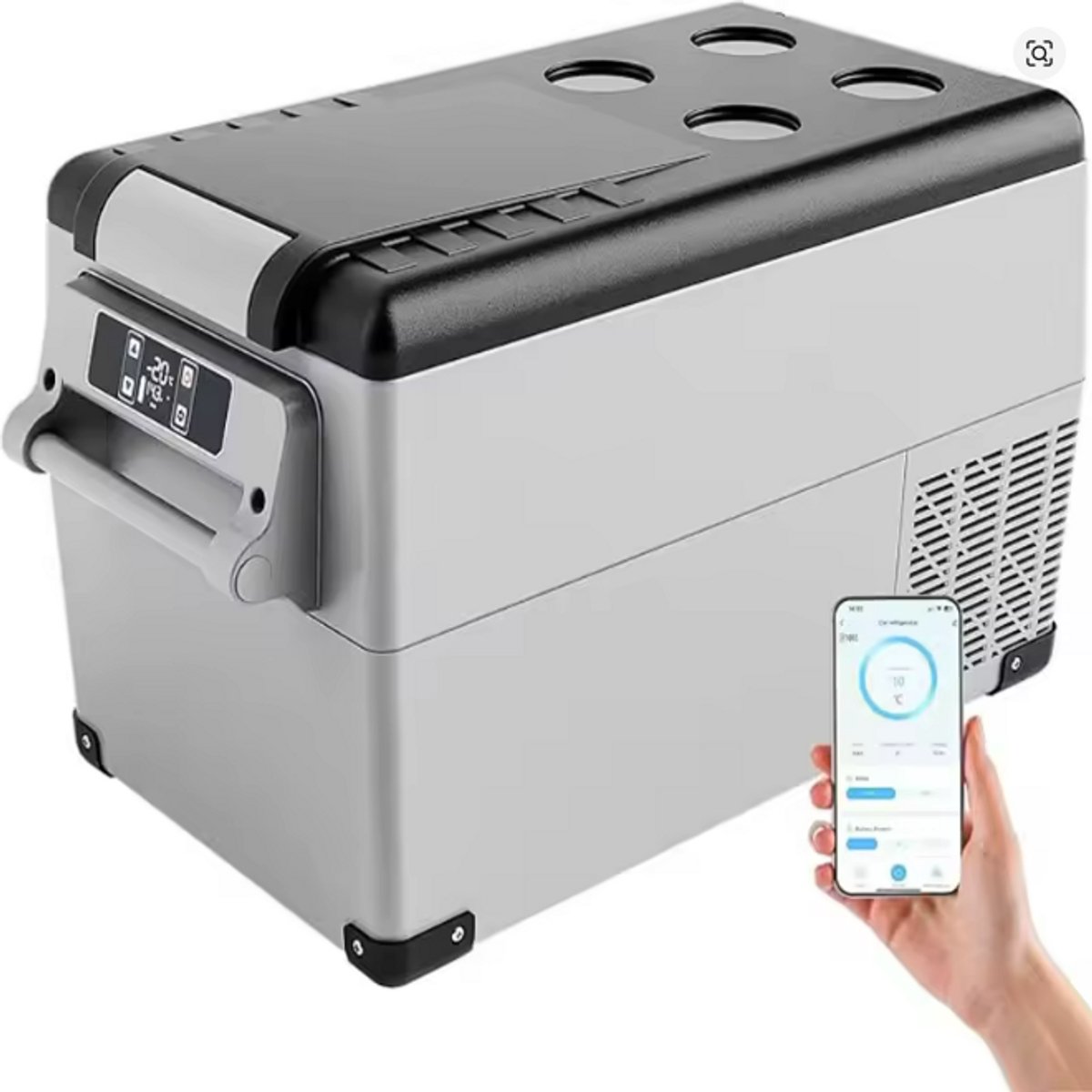 Draagbare Compressor Autokoelkast – 18/20/30,6/35/45/49,4L – APP-Bediening – 12V/24V/230V – Koelen tot -20°C – Voor Auto, Vrachtwagen en Camping