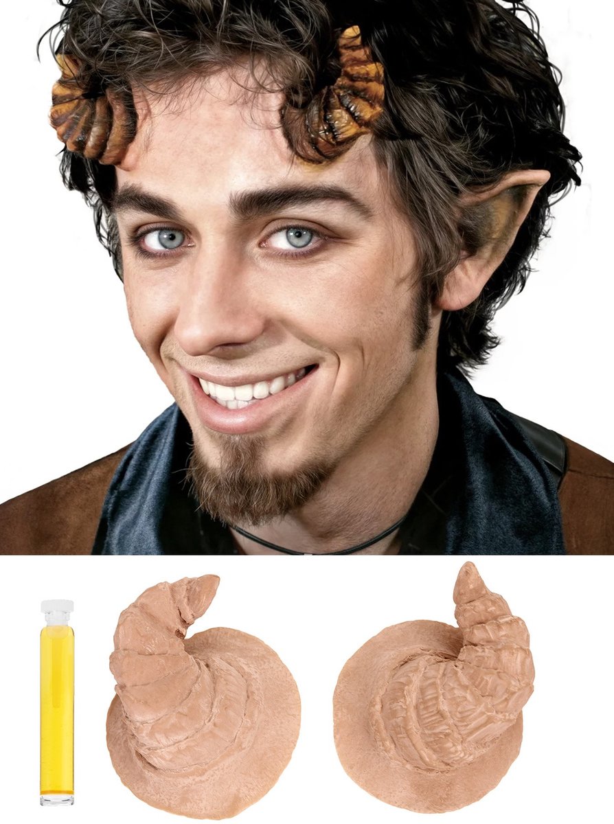 Latex Hoorns Satyr Met Mastix Huidlijm
