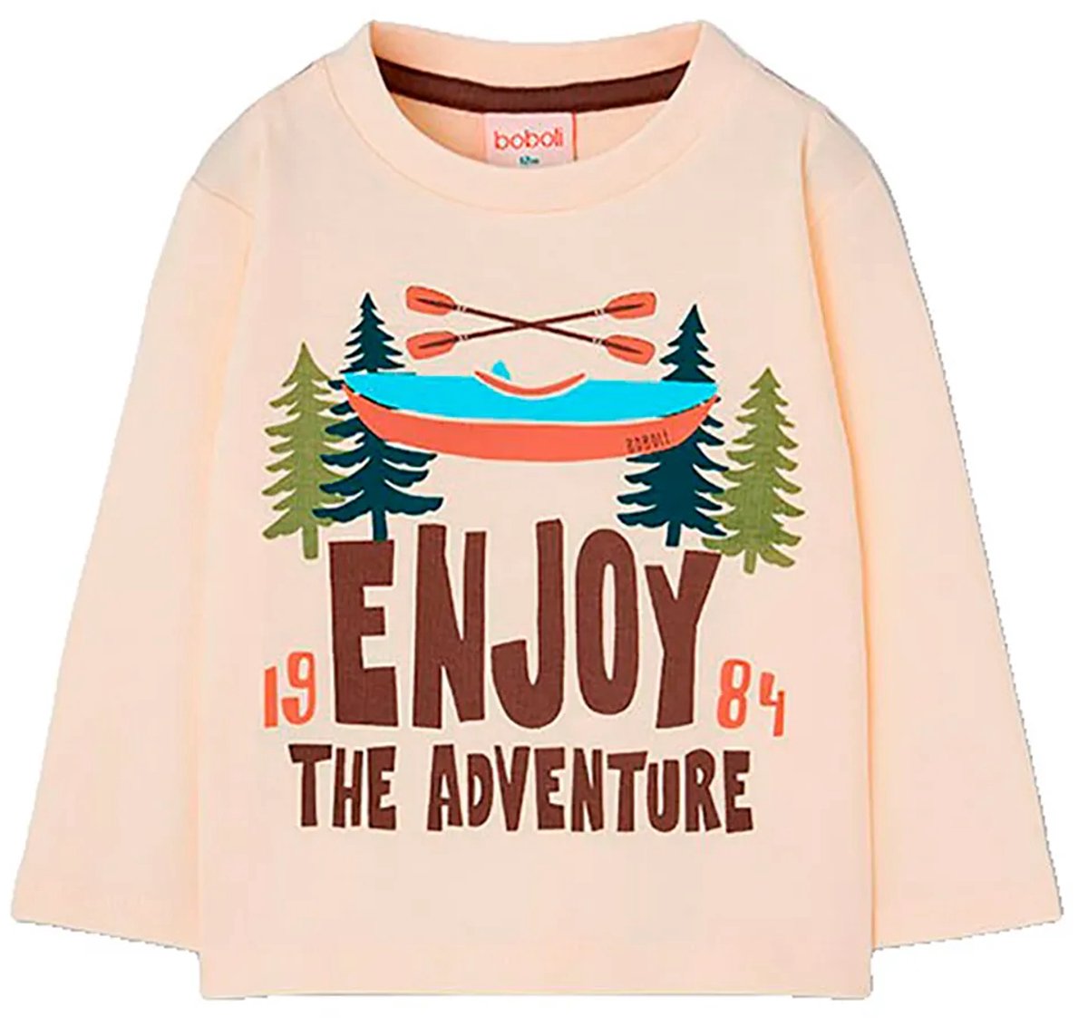 Boboli 514066 T-shirt Met Lange Mouwen Beige 4 Years Jongen