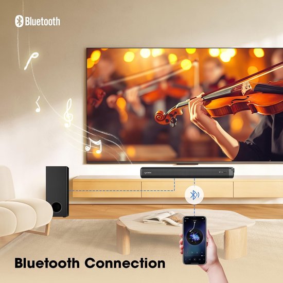 Soundbar met Subwoofer - Home Cinema Systeem - Film Kijken - Dolby Atmos Surround Geluid - 50 Centimeter - Zwart — afbeelding 5